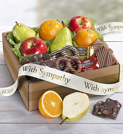 With Sincere Sympathy Fruit & Sweets Box